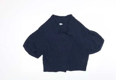 Oasis Womens Blue V-Neck Acrylic Blend Wrap Jumper Size 10 - Image 1 of 4