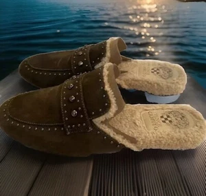Vince Camuto Alvintal Kunstleder Fell Nieten Pantolette Slipper Loafer Schuh flache Schuhe 8 m - Bild 1 von 11