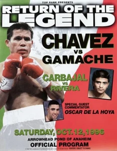 Vintage Original Julio Cesar Chavez vs Joey Gamache Boxing Fight Program - Picture 1 of 1