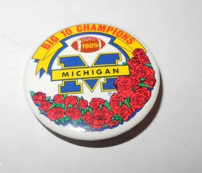 1989 University of Michigan Wolverines Football Souvenir Pin Button Pinback - Image 1 of 2