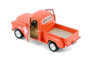 1955 CHEVY STEPSIDE PICKUP TRUCK ORANGE 1/54 DIECAST CAR KINSMART 3002D - Picture 1 of 2