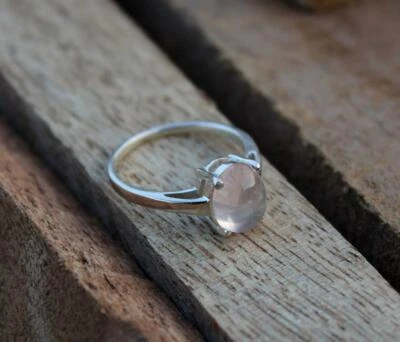 Ювелирные изделия из стерлингового серебра 925 пробы с розовым кварцем подарок на Рождество RIng VS-634 - Изображение 1 из 4