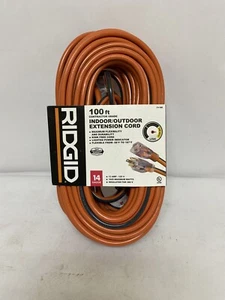 RIDGID 14 Gauge 100 ft Indoor/Outdoor Extension Cord Contractor Grade NEW !! - Picture 1 of 6