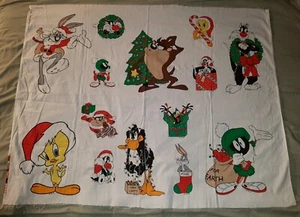 Vintage 1994 Looney Tunes Christmas Crafting Sewing Fabric 43 in. x 34.5 in. - Picture 1 of 5