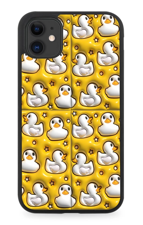 Inflatable Rubber Duck Design Print Rubber Phone Case Ducks Yellow Novelty CF97 - Image 1 of 2