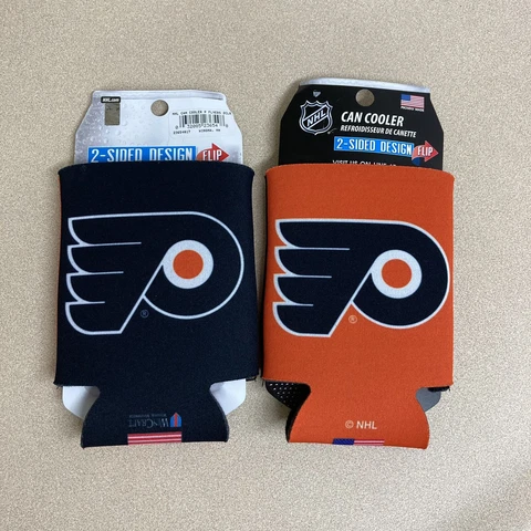 Philadelphia Flyers 12oz Two Sided Can Cooler NEW NHL Coozie Koozie 2pack AR376 Cover