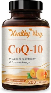 Healthy Way CoQ10 - Supports Heart Health Non-GMO, 200mg, 200 Capsules - Picture 1 of 7