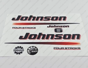 Johnson 6 HP Four Stroke Outboard Engine Decals Sticker Set reproduction 6HP - Picture 1 of 5