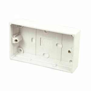Surface Mount Back Box Pattress Box 2 Gang 25mm - Afbeelding 1 van 4