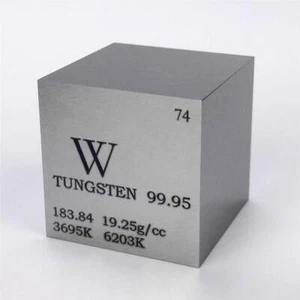 Cubo de tungsteno (W), serie "elementos metálicos", 315 gramos. Grabado láser - Imagen 1 de 4