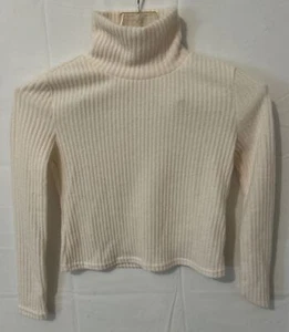 SHEIN Kids EVRYDAY Girls Turtle Neck Ribbed Knit Thermal Tee Biege 11-12yr CL00 - Picture 1 of 5