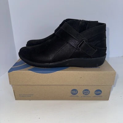 Clarks Mujeres Lindas Cómodas Negras Nube Steppers Sillian Rani Botines Talla 7.5 Foto 1 de 4