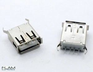 Connecteur à souder USB type A femelle - Female USB type A solder connector - Foto 1 di 3