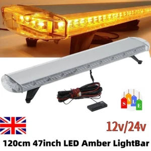 1200MM 1.2m 47" Van Truck LED Amber Light Bar Beacon Hazard Recovery Light Bar - Picture 1 of 12