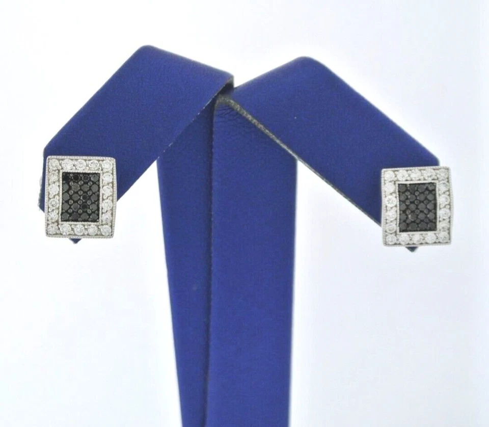 Phillip Charriol Pendientes Poste Diamantes Blanco y Negro Oro Blanco 18kt, S102250 Foto 1 de 1