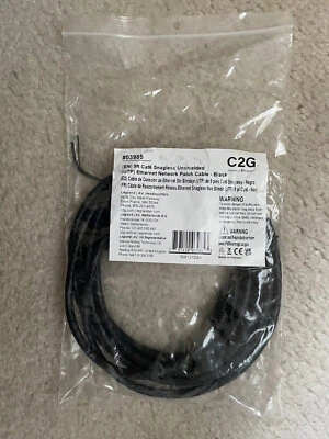 C2G #03985 9ft Cat6 UTP Snagless Unshielded Ethernet Patch Cable  Black - Image 1 of 3