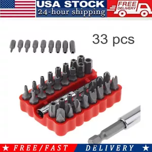 Security Tamper Proof Bit Set 33pc Torq Torx Hex Star Spanner Tri Wing Screwdriv - Picture 1 of 7