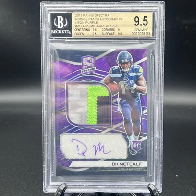 D.K. Metcalf 2019 Panini Spectra RPA Neon Purple Rookie #213 Seahawks /35 - Image 1 of 3