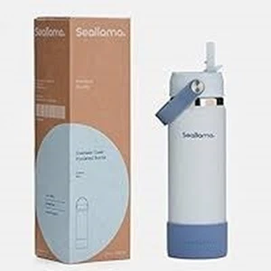 SEA LLAMA COSTAL BLUE STAINLESS STEEL INSULATED WATER BOTTLE 21 OZ NEW LAST ONE - Picture 1 of 5