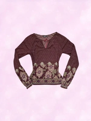 Blusa Borgoña Ref Floral Malla Por Mexx Talla M Y2k Años 2000 Boho Hada Caprichosa Foto 1 de 4