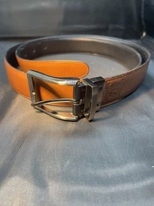 Cinturón de cuero de vaca completo para hombre negro marrón reversible talla 40 hebilla plateada - Imagen 1 de 11