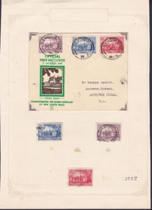 1937 150th ANNIVERSARY NSW SET PRE-DECIMAL STAMPS & FIRST DAY COVER VFU #BM99 - Picture 1 of 3