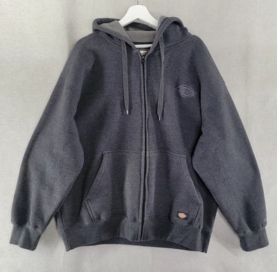 Sudadera con Capucha Dickies Para Hombres XL Gris Térmica Cremallera Completa Forrada de Vellón Chaqueta Waffle Ropa de Trabajo Foto 1 de 4