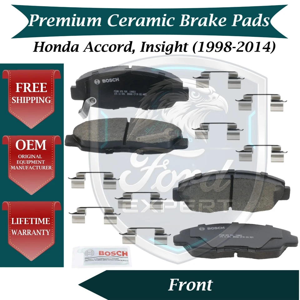 Комплект передних керамических тормозных колодок Bosch от оригинального производителя для Honda Accord, Honda Insight 1998-2014 годов выпуска - Изображение 1 из 4