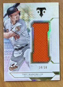 Camiseta deportiva 2018 Topps Triple Threads Trey Mancini Jumbo ¡Reliquia 14/36! Orioles SJR-TM2 - Imagen 1 de 2