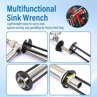 2X Basin Wrench Multifunctional Sink Plumbing Wrench Tap Spanner Kitchen Bathroo - Image 1 of 4