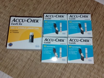 200 Teststreifen Accu-Chek Guide + 204 Sterile Lanzetten FastClix NEU & OVP - Bild 1 von 3