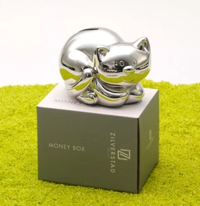 Zilverstad Spardose Katze versilbert 9,3 x 7,5 x 8,1 cm - Geschenkbox - Bild 1 von 5