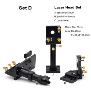 CO2 Laserkopf Set 63,5 &101mm Spiegel 20 Fokus Objektiv 20 Integrative Mount - Bild 1 von 1