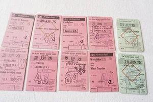 Billete de tren ferroviario British Rail Región Sur años 70 x10 Ref C - Imagen 1 de 6