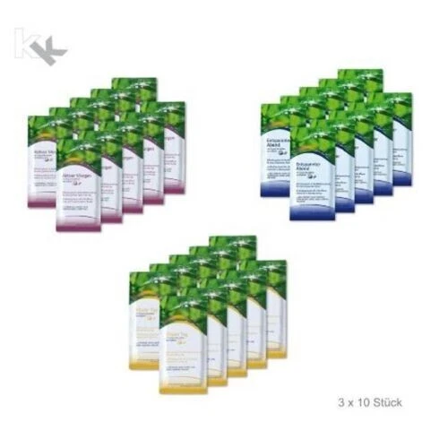 COOLIKE Aromatücher | 3 verschiedene Sorten à 10 St. | Erfrischungstücher mit Bachblüten