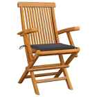 2x Outdoor Cushions Bistro Chairs Set Patio Garden Dining Furniture Solid Wood