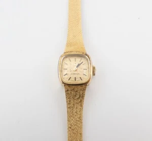 Omega 14KY Yellow Gold Watch Tapered Florentine Finish Bracelet - Picture 1 of 6