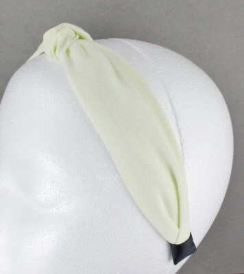 Diadema nudo turbante crema crepé gasa tela cubierta diadema sin dientes Foto 1 de 4
