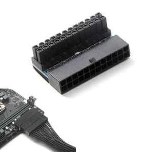 Female ATX 24Pin to 24pin Male 90 Degree Power Adapter Mainboard Motherboard - Picture 1 of 4