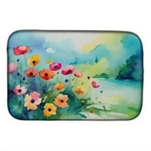 Carolines Treasures 21 x 14 in. Anemones in Watercolor Dish Drying Mat - Picture 1 of 1
