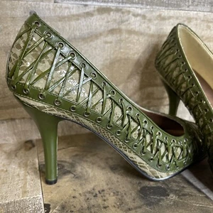 J.Renee Medora Women’s SZ 8M Pumps Snake Skin Heels Stiletto Leather Shoes - Picture 1 of 14