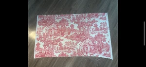 Laura Ashley toile fabric RED English Country Scene 54x32 - Picture 1 of 5
