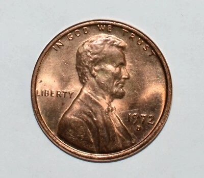 1972 D Lincoln Memorial Penny with Errors High Mint State Red - Image 1 of 4
