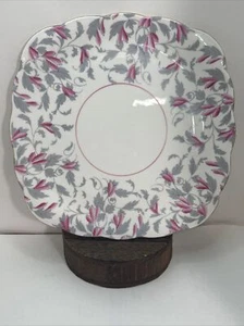 Royal Grafton Pink Ashley Bone China 9.25" Square Cake Plate - Picture 1 of 4