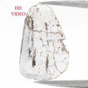 0.96 CT Natural Loose Slice Cut Diamond 14.80 MM Salt And Pepper Diamond LQ9702 - Picture 1 of 8