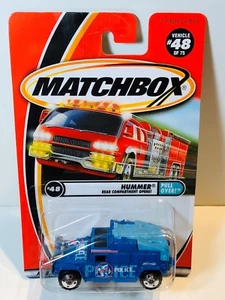 MATCHBOX MB48 HUMMER POLICE BLUE with OPENING REAR HATCH - Picture 1 of 1