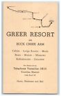 1947 Greer Resort Buck Creek Arm Cabins Lodge Map Versailles Missouri Postcard