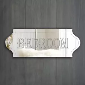 BEDROOM Door Sign Plaque Signage Personalise Name / Room Acrylic Mirror Gift - Picture 1 of 11