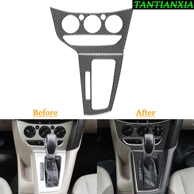 Tapicería de palanca de cambios de control de clima de fibra de carbono real para Ford Focus 2011-2014 Foto 1 de 4