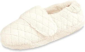 Acorn Women's Spa Slippers Terry Adjustable Wrap, Natural, Medium Size UK 9/10 - Picture 1 of 4